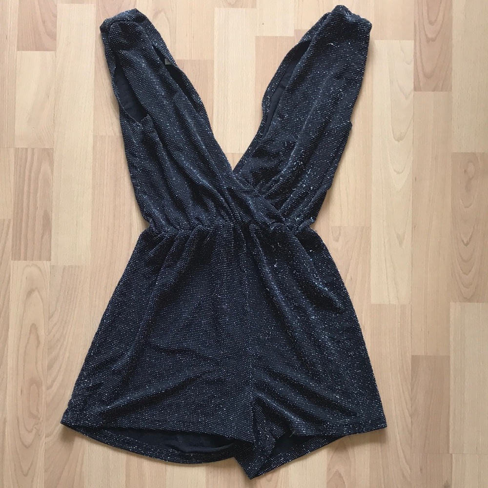 Black sparkly romper